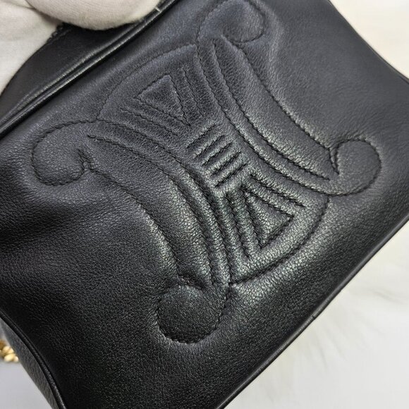 Céline Embroidered Triomphe Leather Crossbody Bag - Picture 10 of 17